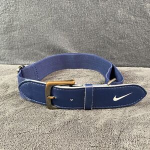 Mens Nike One Size Blue Stretch Baseball Belt Adjustable Logo Buckle Logo Unisex
